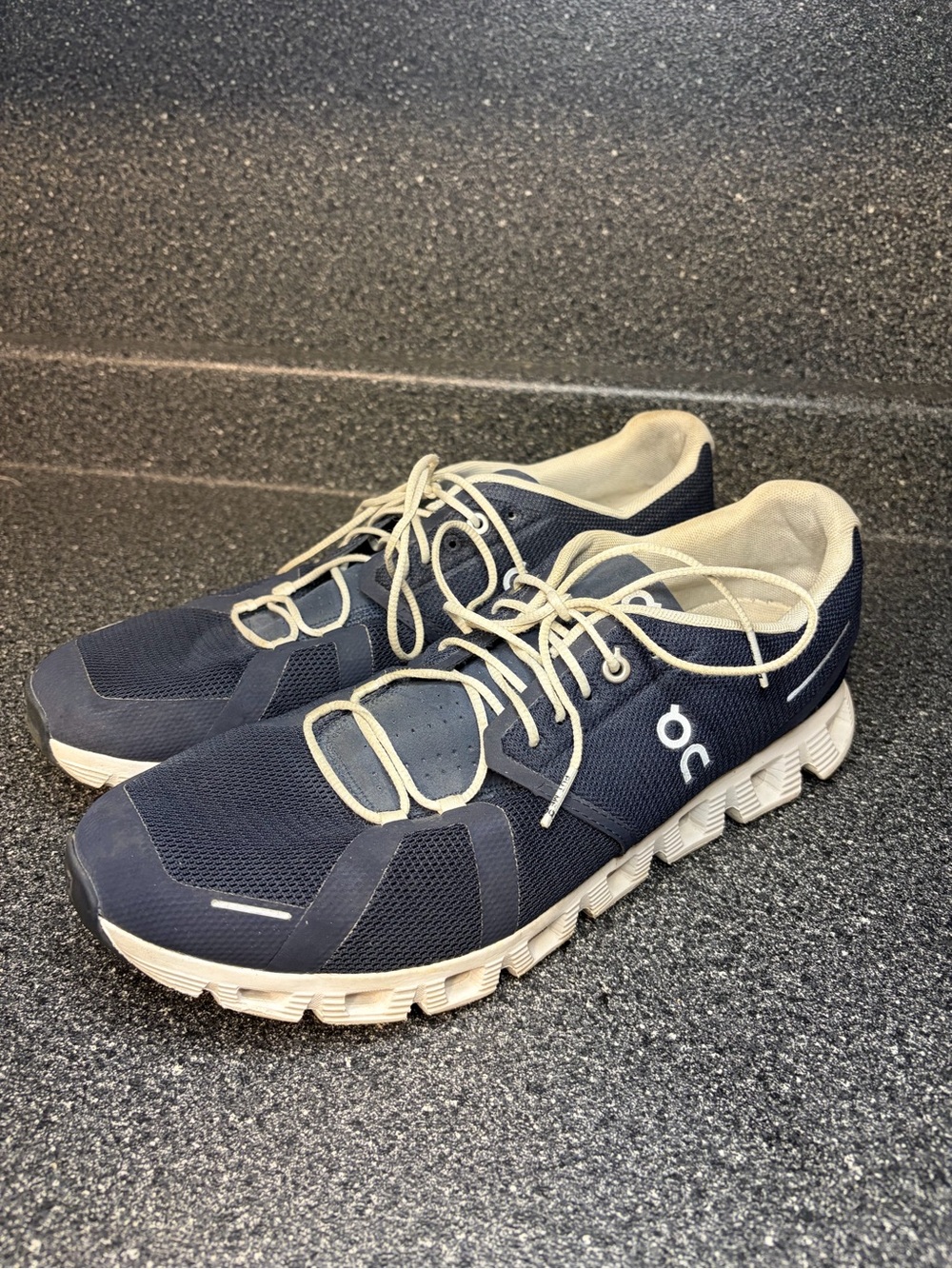 On Running Men's Athletic Shoes in Navy and Cream